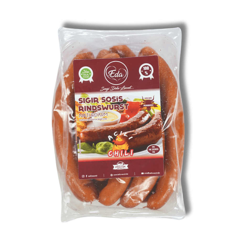 Halal Beef Sausages in Natural Casing – Spicy BBQ Grilling Sausages