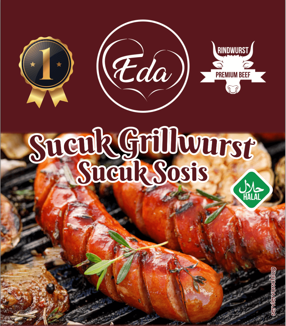Halal Sucuk Grilling Sausage 500 g | Turkish-Style Seasoned, Made with 100% Beef